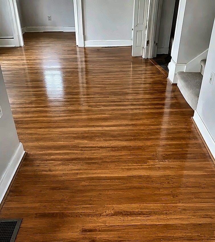 After: Hardwood floor before and after refinishing